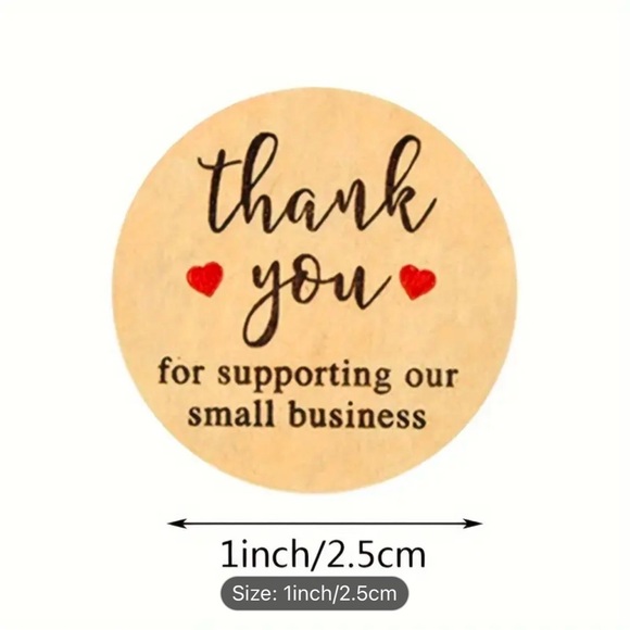 Stickers Other - ❄️ 500 Roll of Tan Thank You for Supporting Our Small Business Stickers